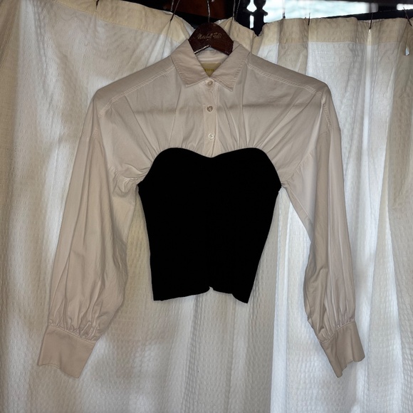 Maeve Long-Sleeve Ruched Tube Twofer Sweater from Anthropologie Size XS - Picture 8 of 12